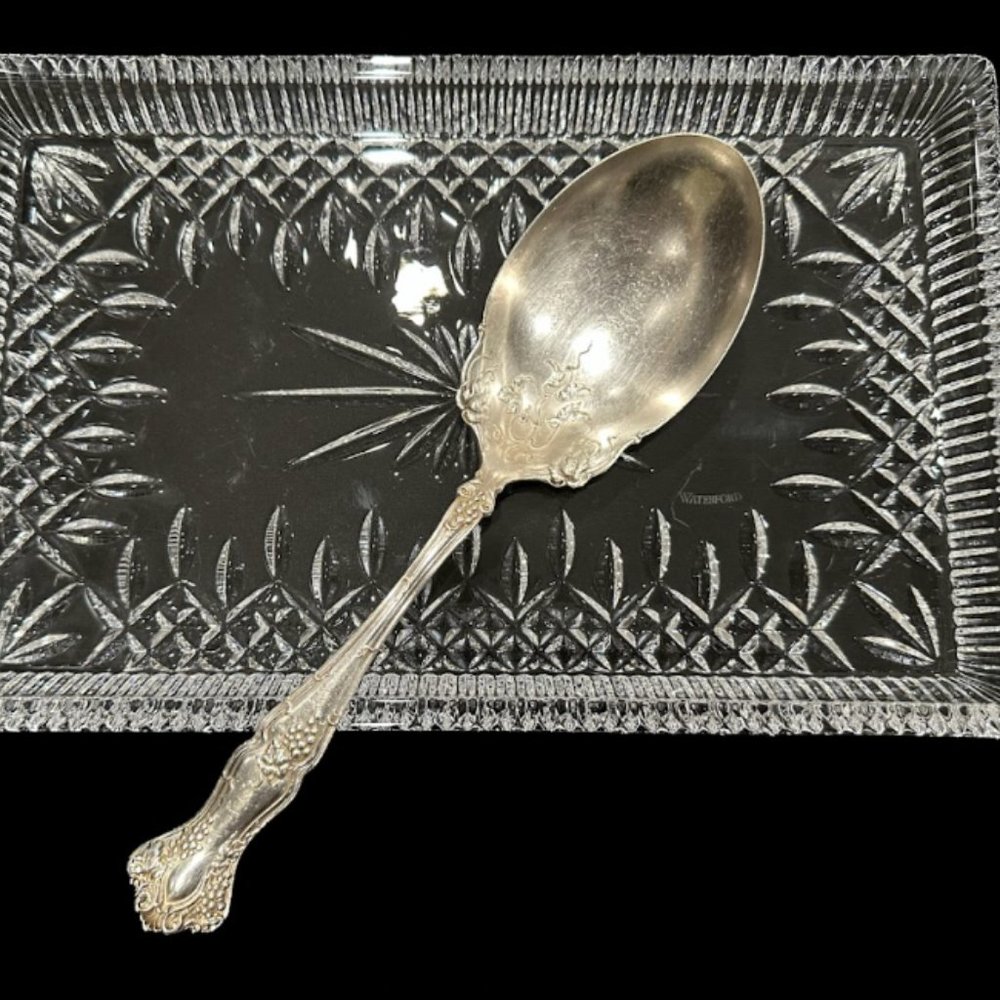 RARE 1847 Rogers Bros Vintage Grapevine TRIPLE SILVER PLATED 9” Salad Spoon,88g